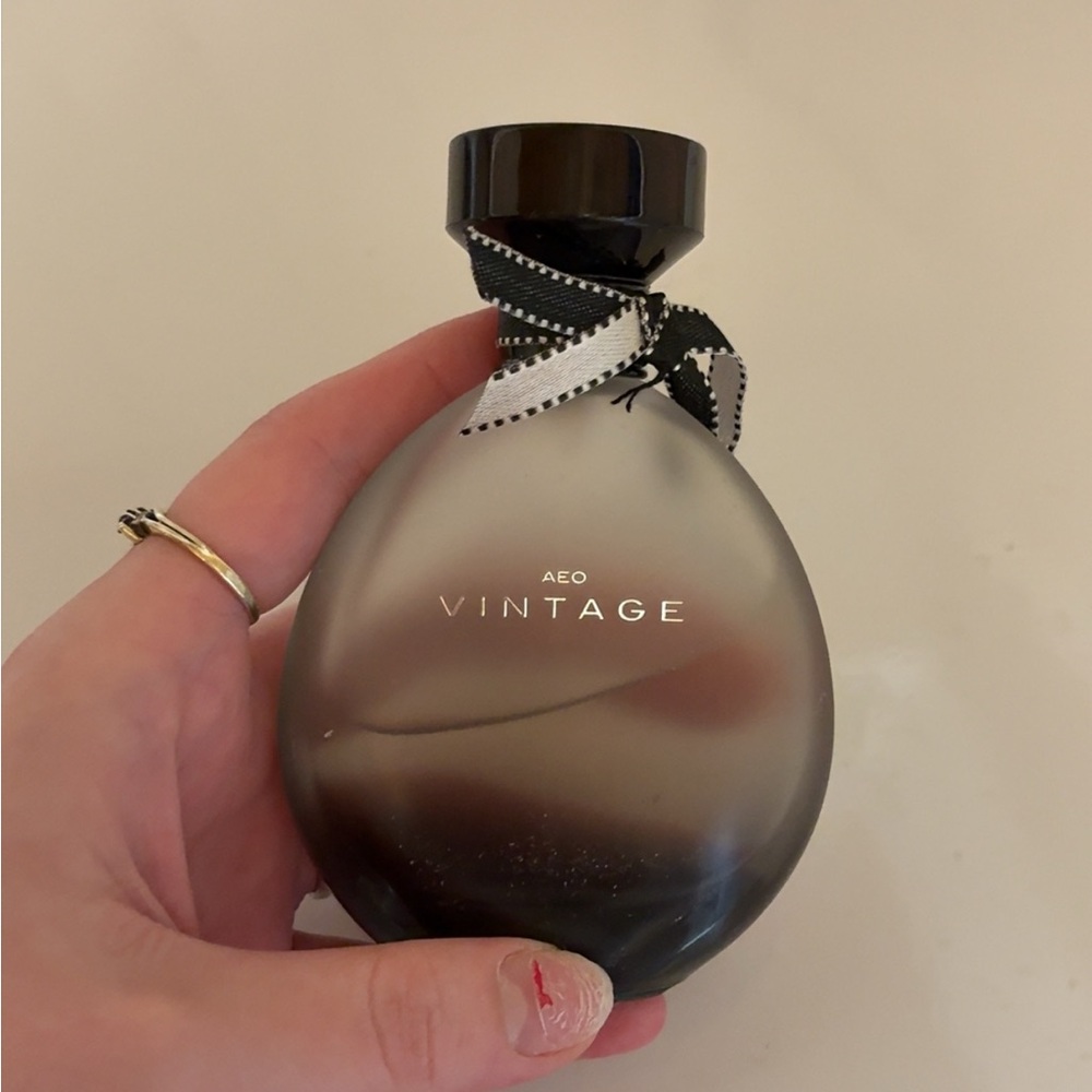 American Eagle Outfitters Black and Silver Vintage Perfume Bottle